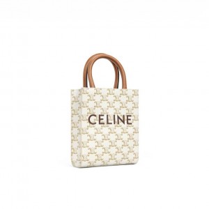 MINI VERTICAL CABAS IN TRIOMPHE CANVAS AND CALFSKIN WITH CELINE PRINT2
