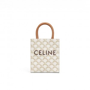 MINI VERTICAL CABAS IN TRIOMPHE CANVAS AND CALFSKIN WITH CELINE PRINT1